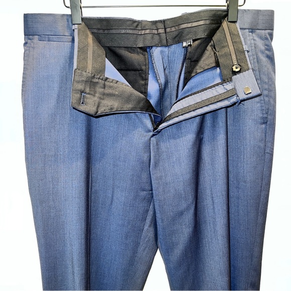 Theory Men’s Navy Virgin Wool Cashmere Dress Pants 34x31” Straight Leg - Picture 5 of 15